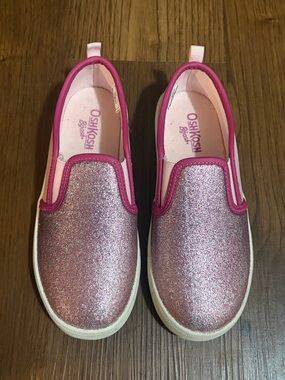 OshKosh B’gosh Pink Glitter Slip-On Sneakers Girls Size 1